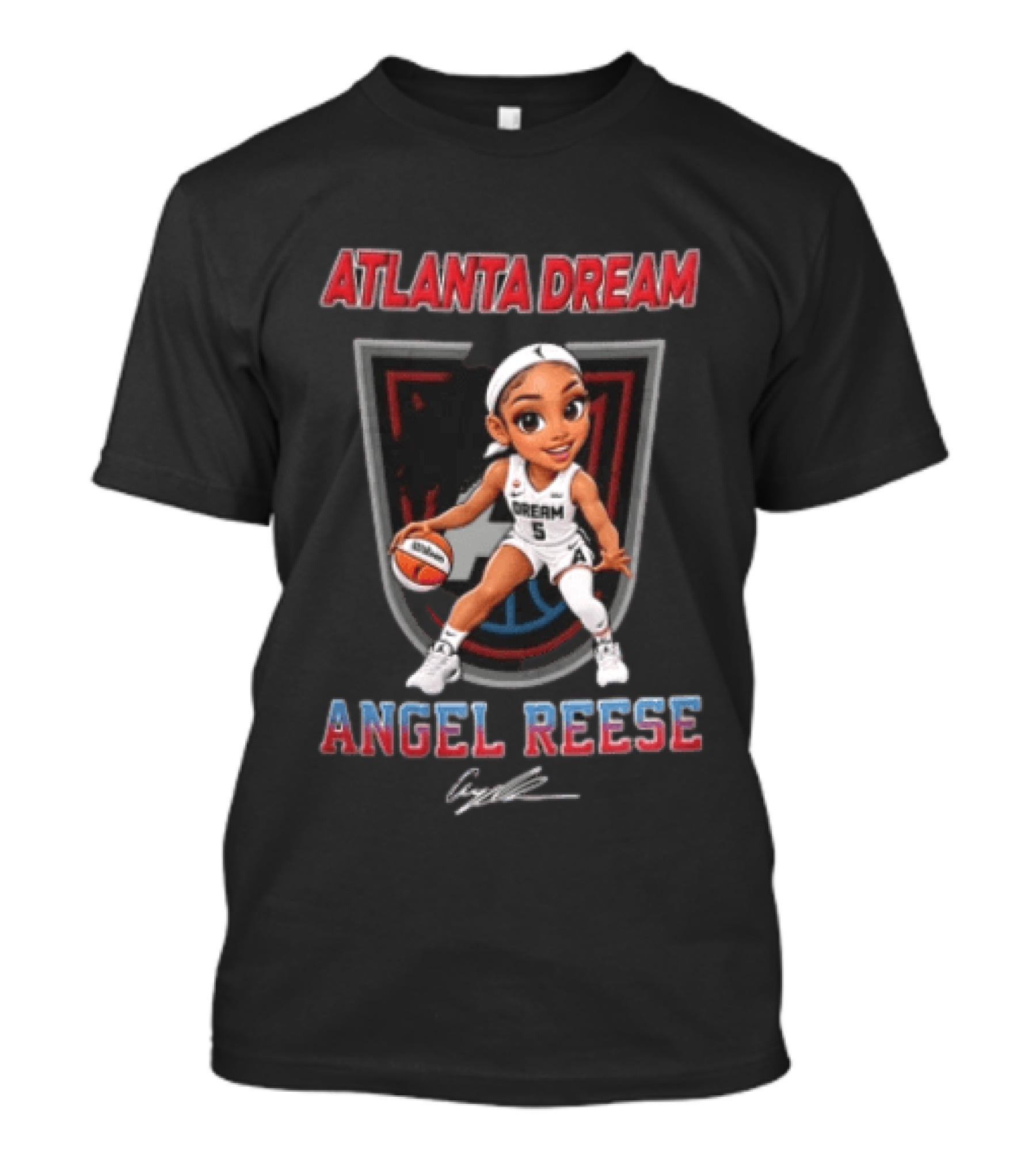 Atlanta Dream Angel Reese Cartoon Caricature Basketball Player T-Shirt