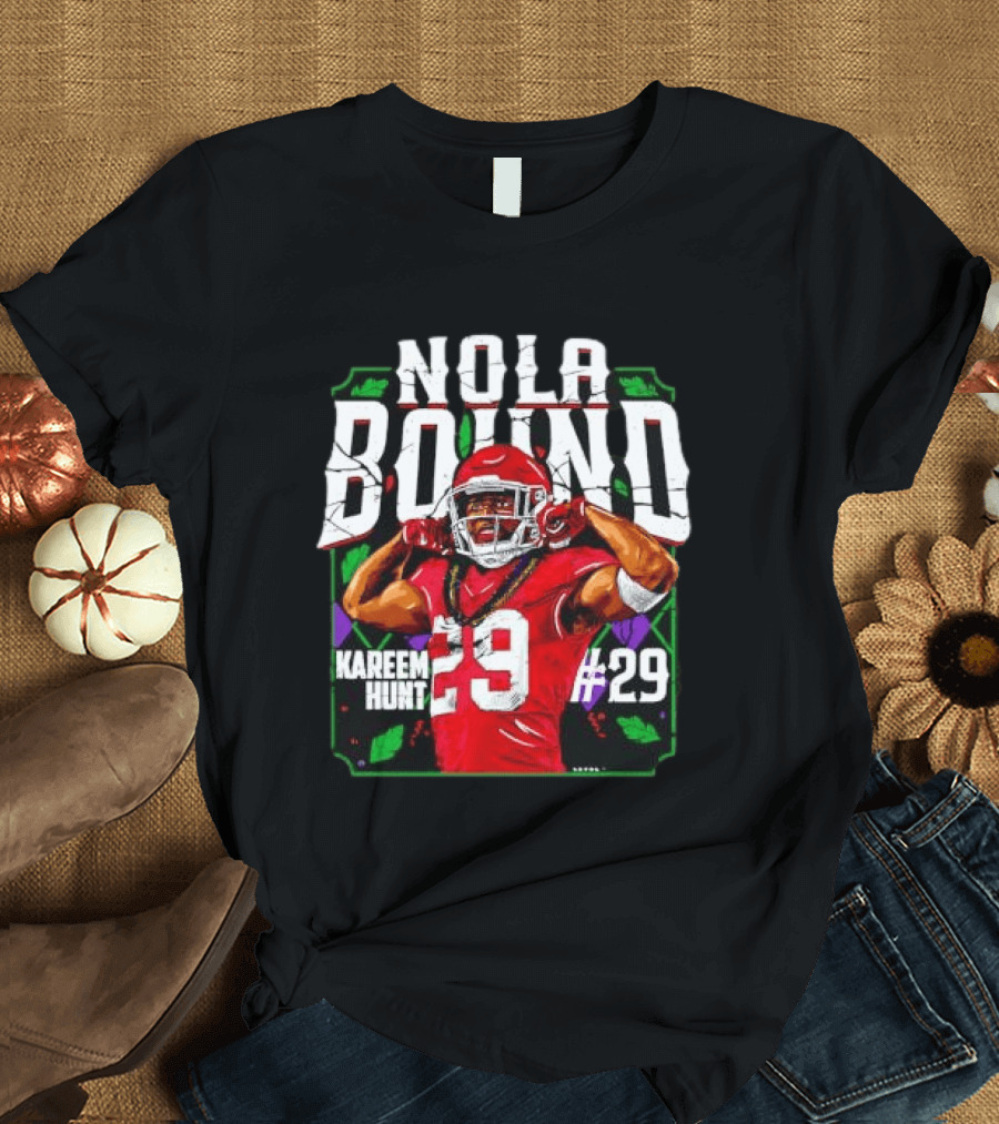 NOLA Bound Kareem Hunt Kansas City Chiefs #29 Jersey Football T-Shirt