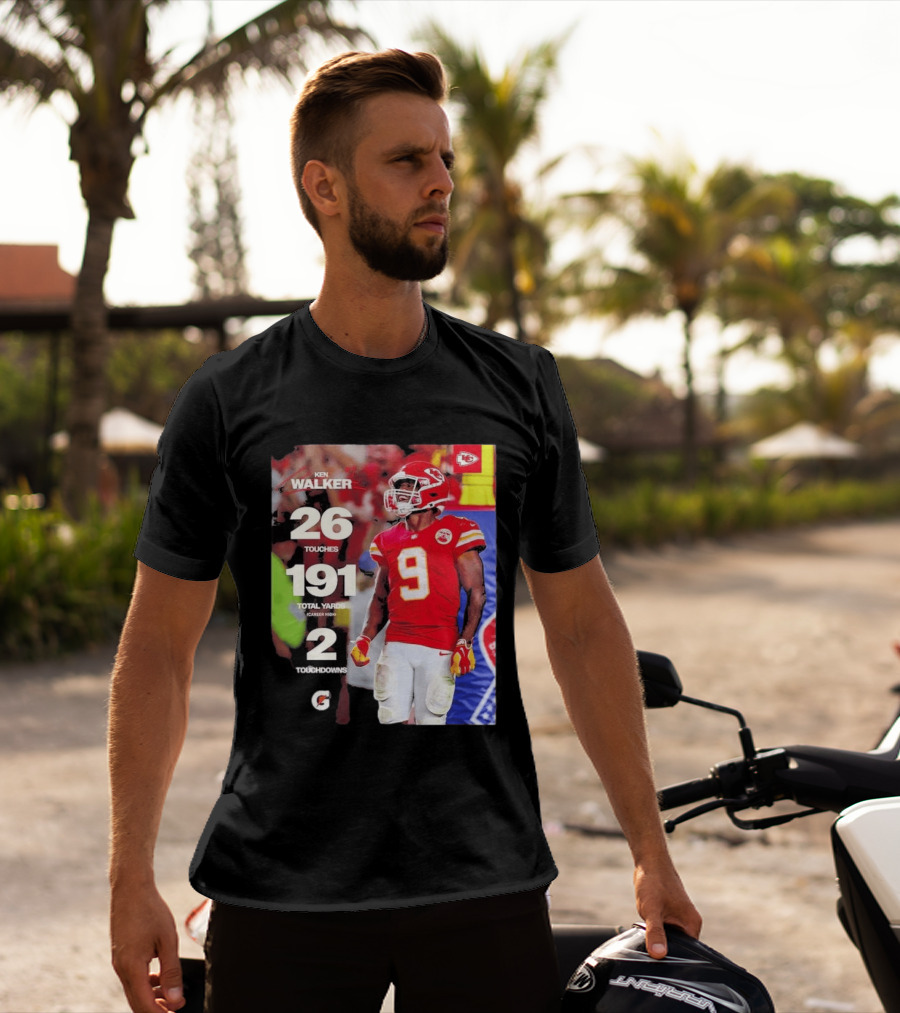 Ken Walker Kansas City Chiefs Career High 26 Touches 191 Total Yards 2 Touchdowns T-Shirt