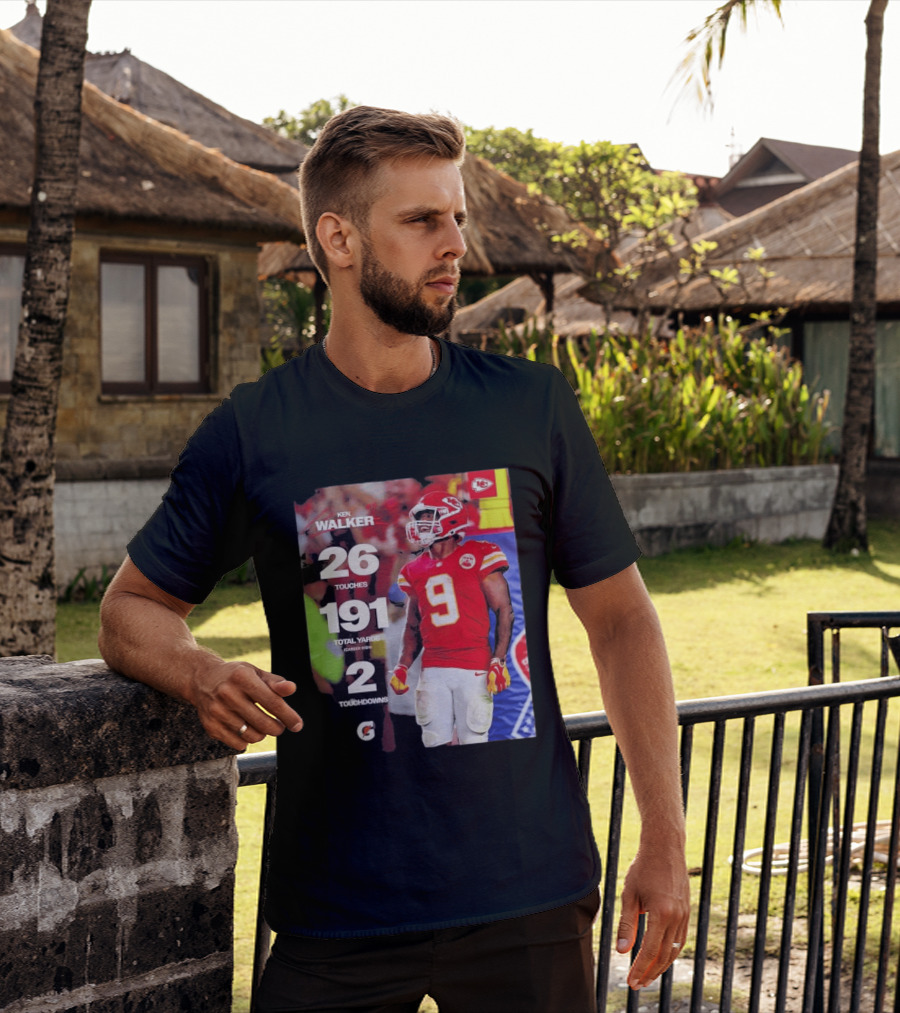 Ken Walker Kansas City Chiefs Career High 26 Touches 191 Total Yards 2 Touchdowns T-Shirt