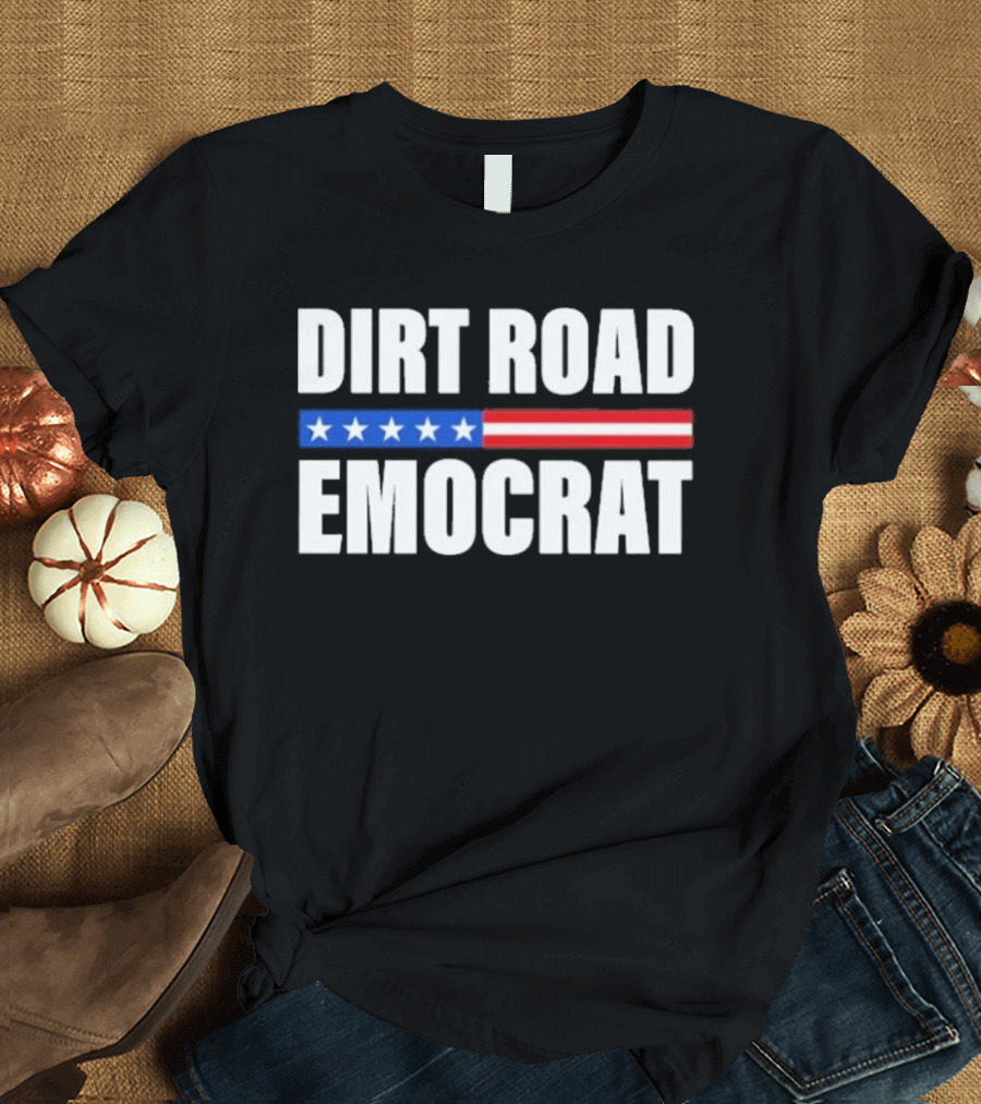 Dirt Road Democrat American Flag Stars Stripes T-Shirt