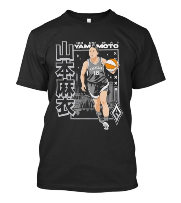 Las Vegas Aces Mai Yamamoto Anime Basketball City Skyline T-Shirt