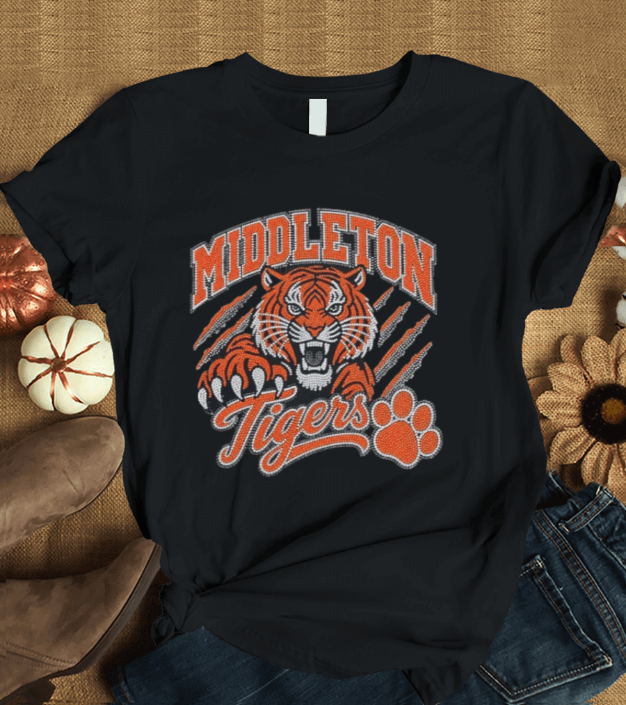 Middleton Tigers Fierce Claw Paw Print T-Shirt