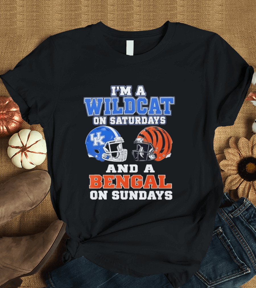 I'm A Wildcat UK Helmet Saturdays Bengal Helmet Sundays T-Shirt