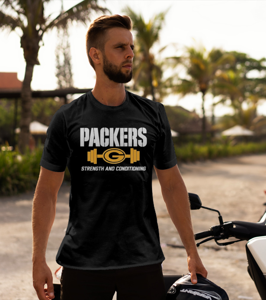 Packers Strength And Conditioning G Logo Barbell Fitness T-Shirt