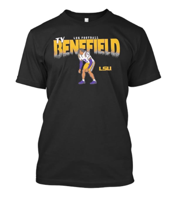 Ty Benefield No 2 LSU Football Tigers Paintbrush T-Shirt