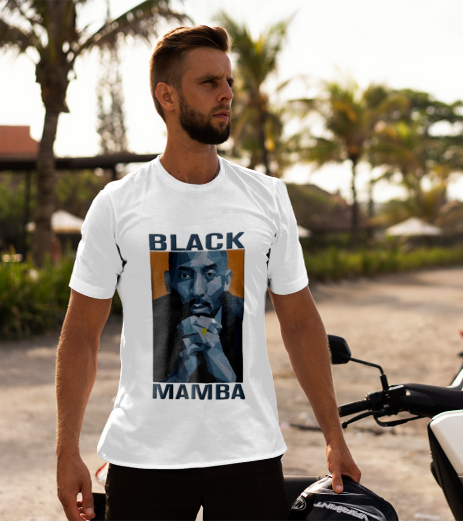 Black Mamba Low Poly Geometric Hands Clasped Orange T-Shirt