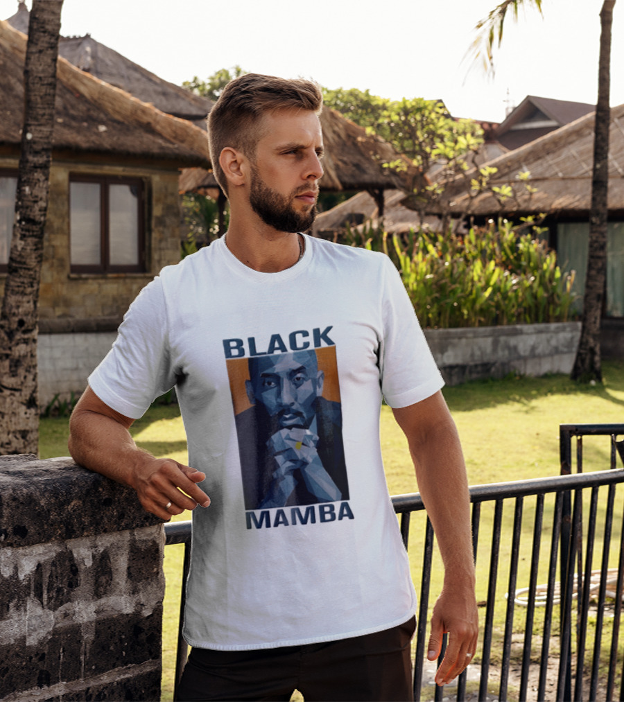 Black Mamba Low Poly Geometric Hands Clasped Orange T-Shirt