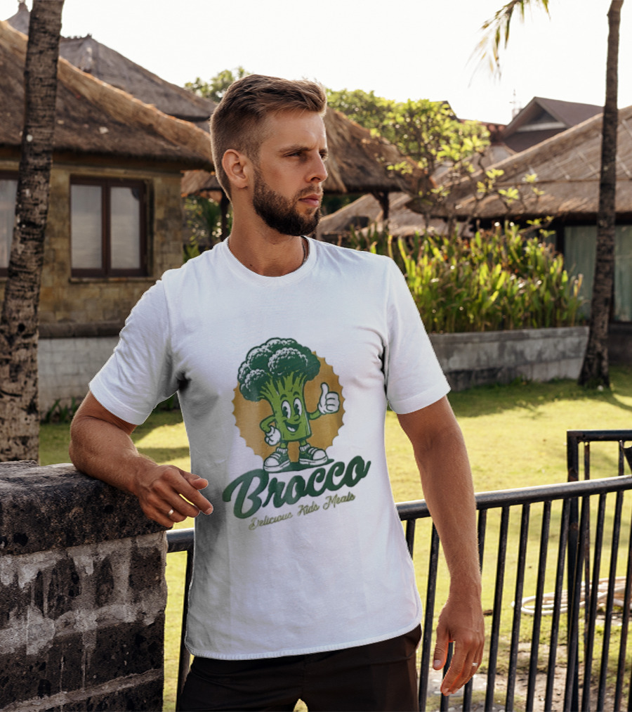 Brocco Delicious Kids Meals Cartoon Broccoli Thumbs Up T-Shirt