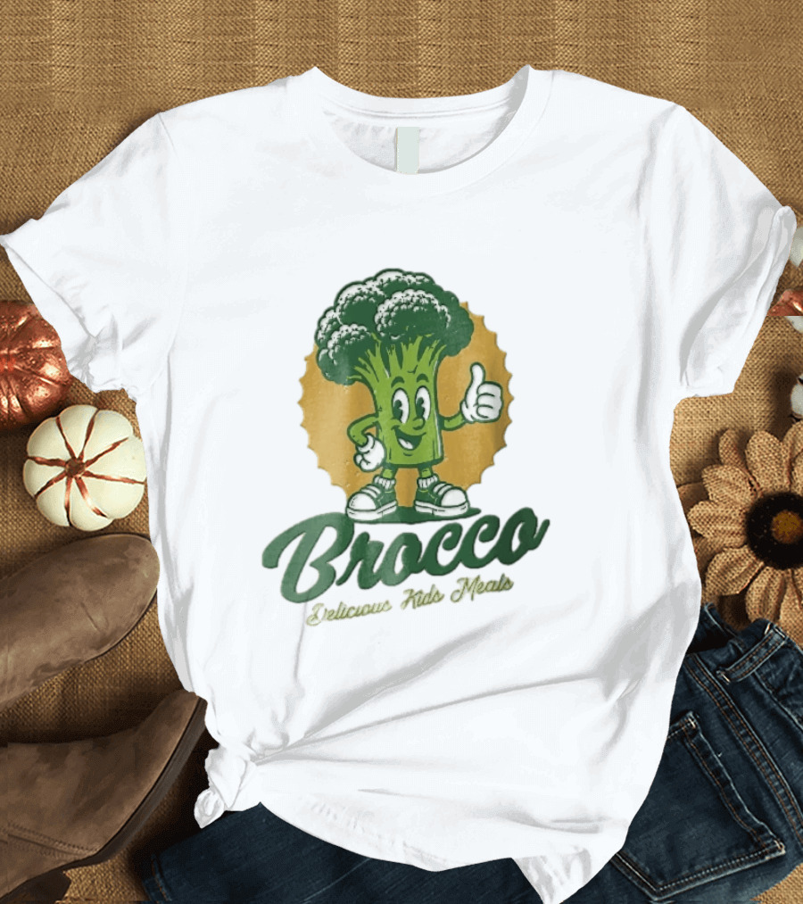 Brocco Delicious Kids Meals Cartoon Broccoli Thumbs Up T-Shirt