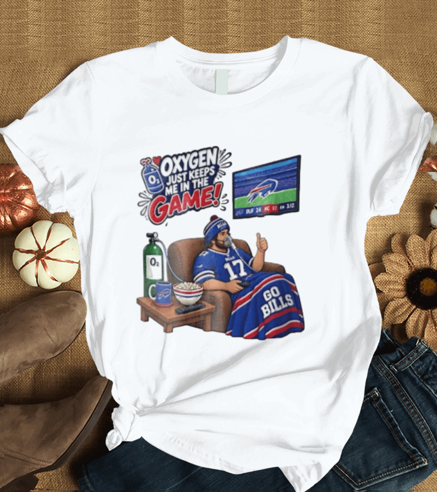 Buffalo Bills Oxygen Just Keeps Me In The Game Go Bills Cartoon Man Ing TV T-Shirt