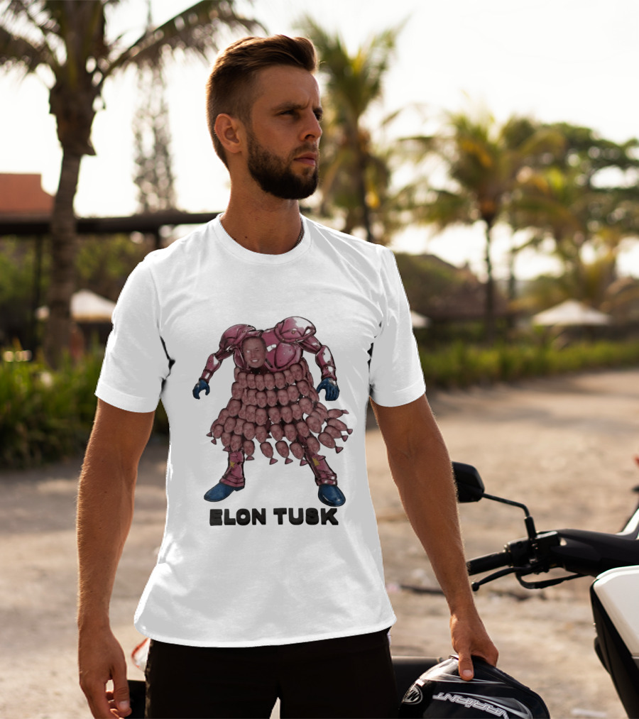 Elon Tusk Bootleg Collage Meme Unique Robot Face Fusion T-Shirt