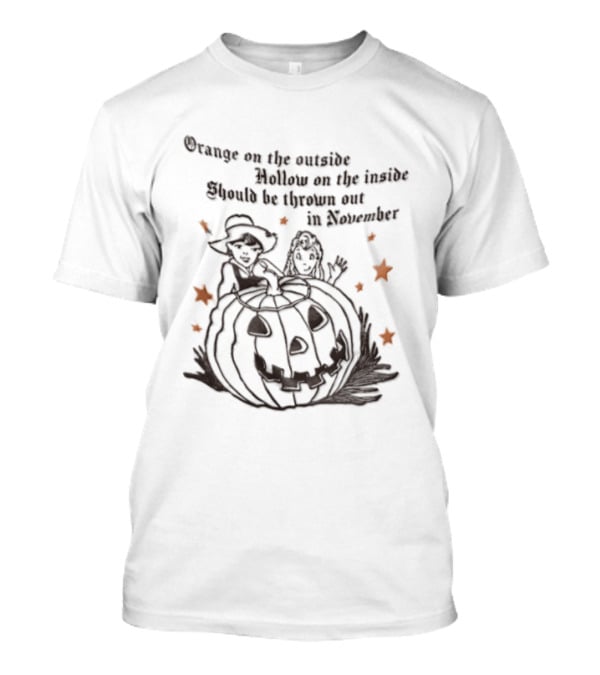 Orange On The Outside Hollow On The Inside Should Be Thrown Out In November Pumpkin Stars T-Shirt