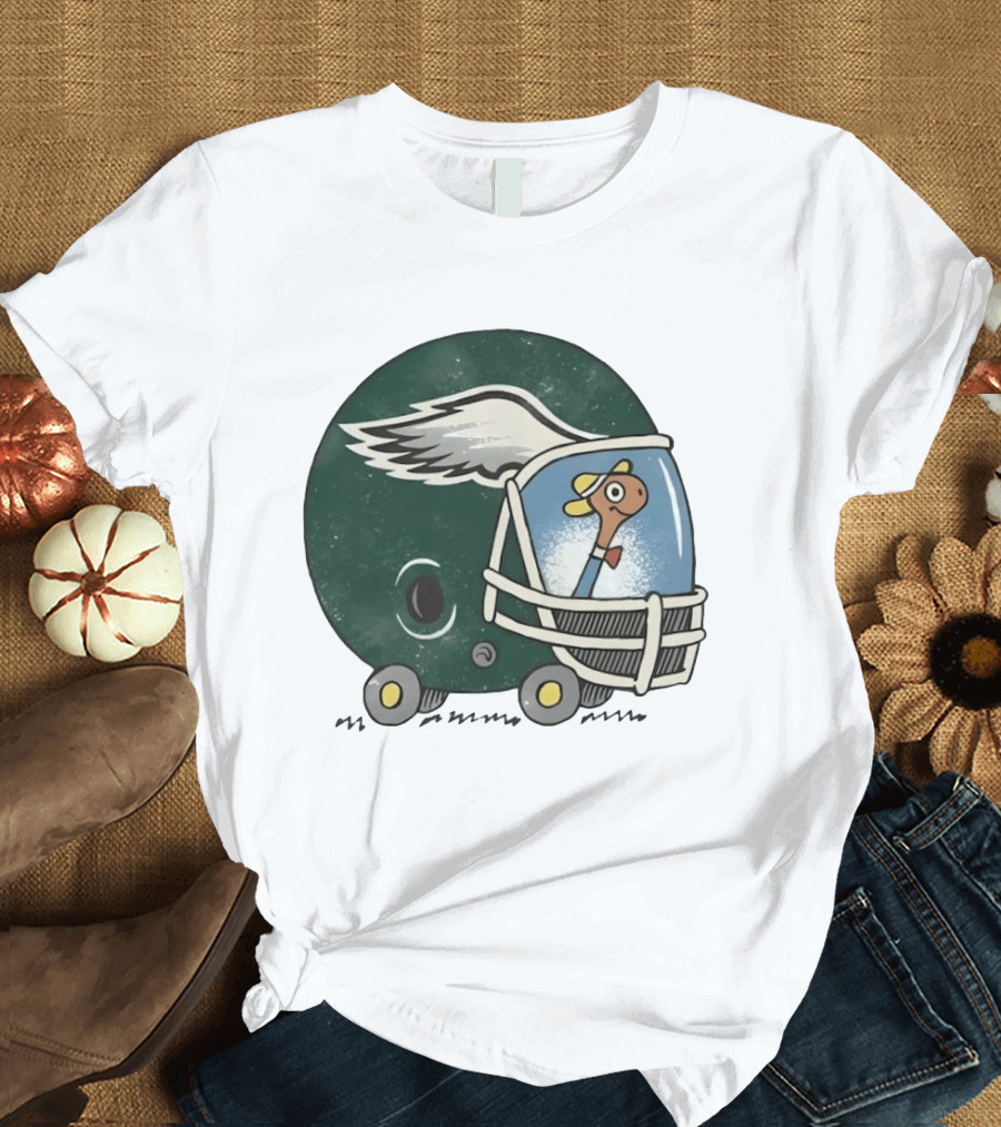 Philadelphia Eagles Worm Inside Football Helmet Sports Humor T-Shirt