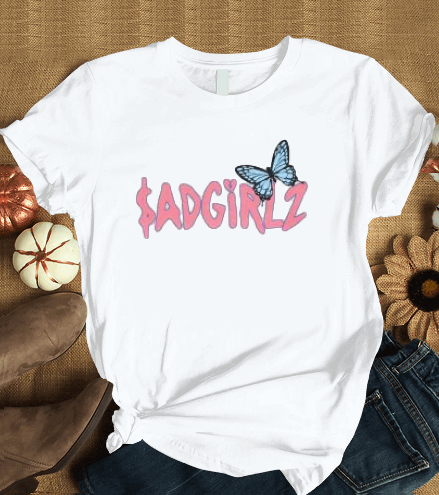 Sad Girlz Store Sadgirlz Spring Butterfly Pink T-Shirt