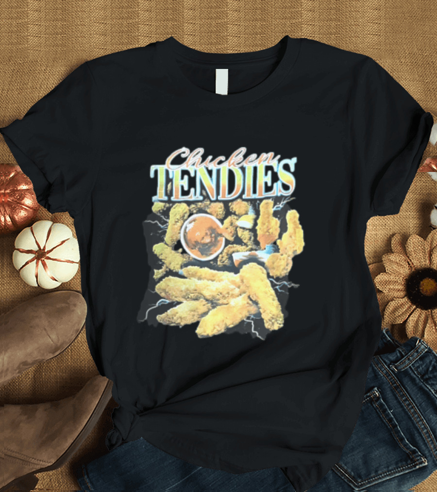 Chicken Tendies Fried Tenders Dipping Sauce Lightning Bolts T-Shirt