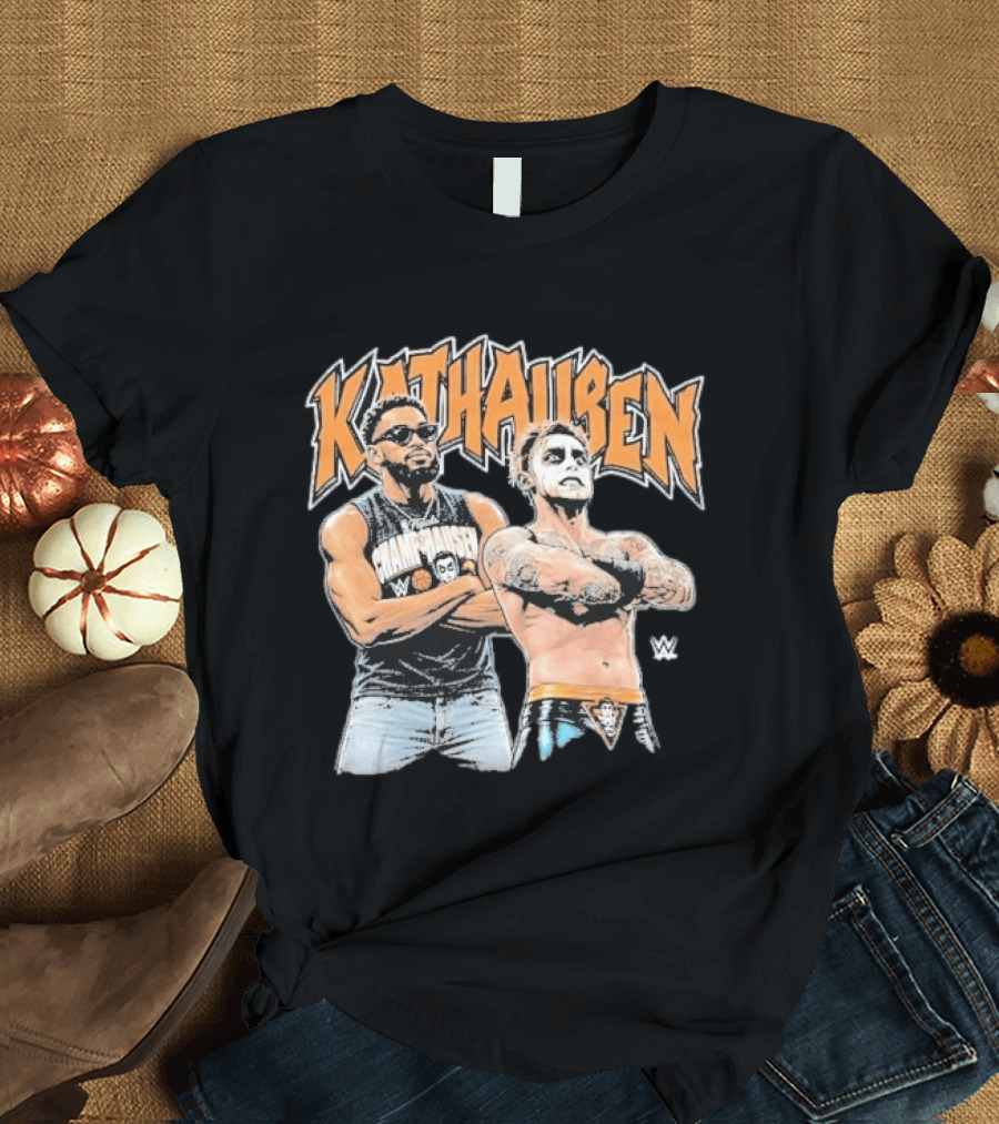 KATHausen WWE Karl Anthony Towns Danhausen Crossover Duo T-Shirt