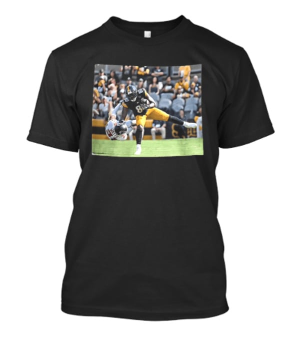 Pittsburgh Steelers Football Player Hurdling Defender Action Photo T-Shirt