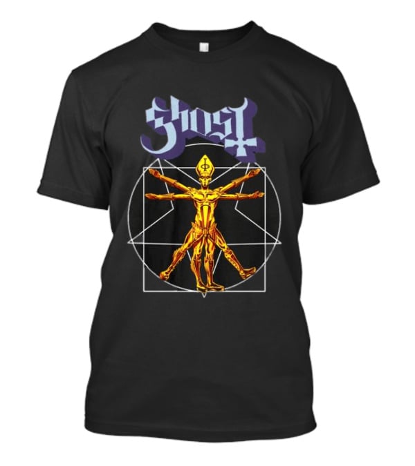 Ghost Store Popestar Vitruvian Man Design Black T-Shirt
