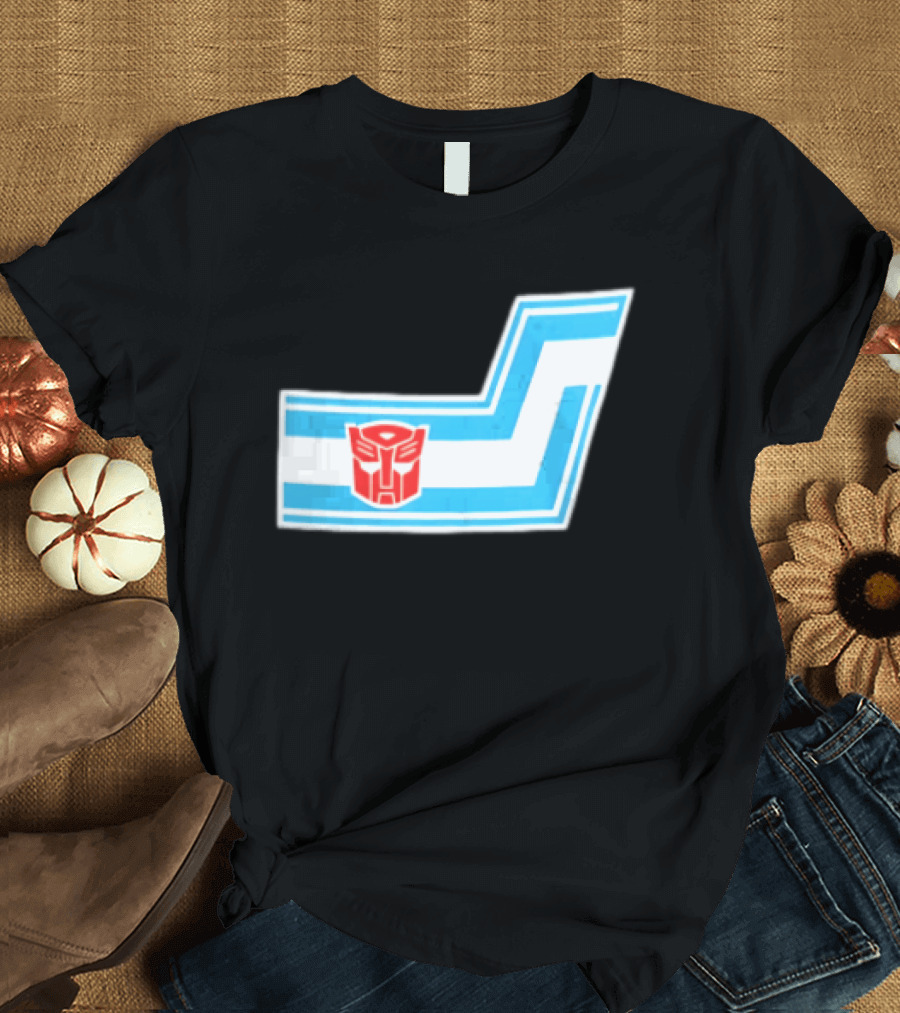 Transformers Autobots Red Insignia Blue White Racing Stripes Chevron Stickers T-Shirt