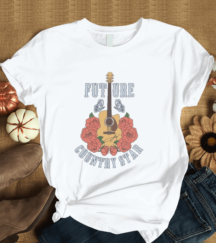 Future Country Star Dolly Parton 2026 Roses Guitar T-Shirt
