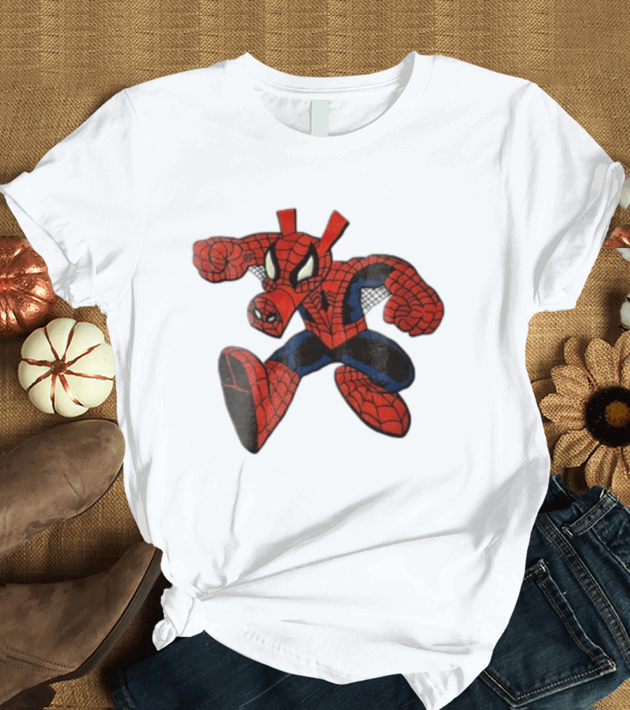 Marvel Comics Cartoon Spider Ham Peter Porker 1986 Pig Suit T-Shirt