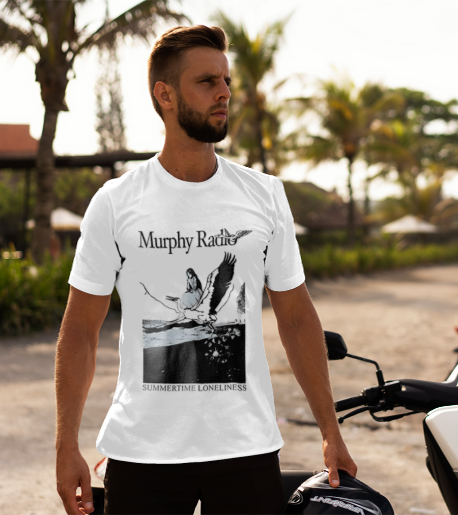 Murphy Radio Summertime Loneliness Woman On Flying Crane At Shore Line T-Shirt