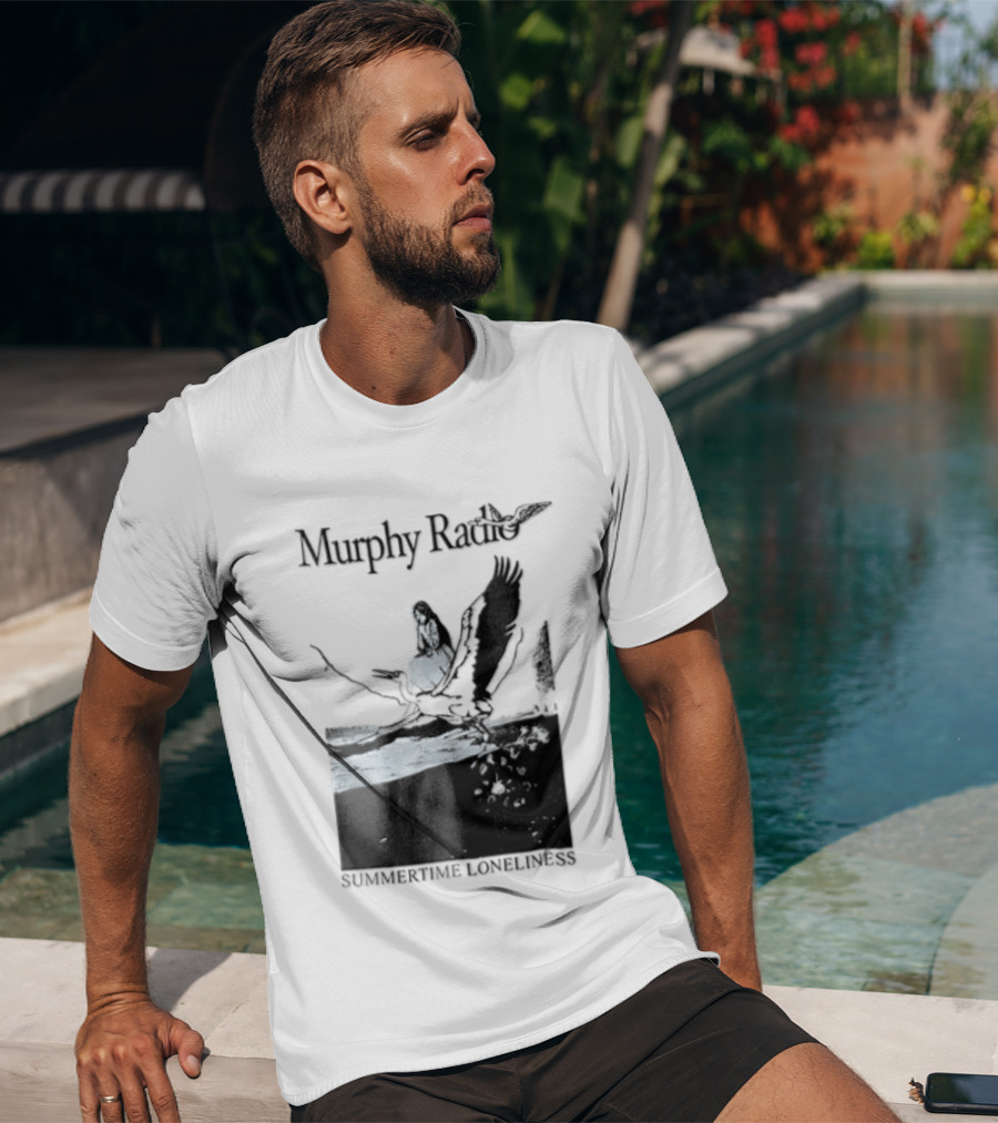 Murphy Radio Summertime Loneliness Woman On Flying Crane At Shore Line T-Shirt
