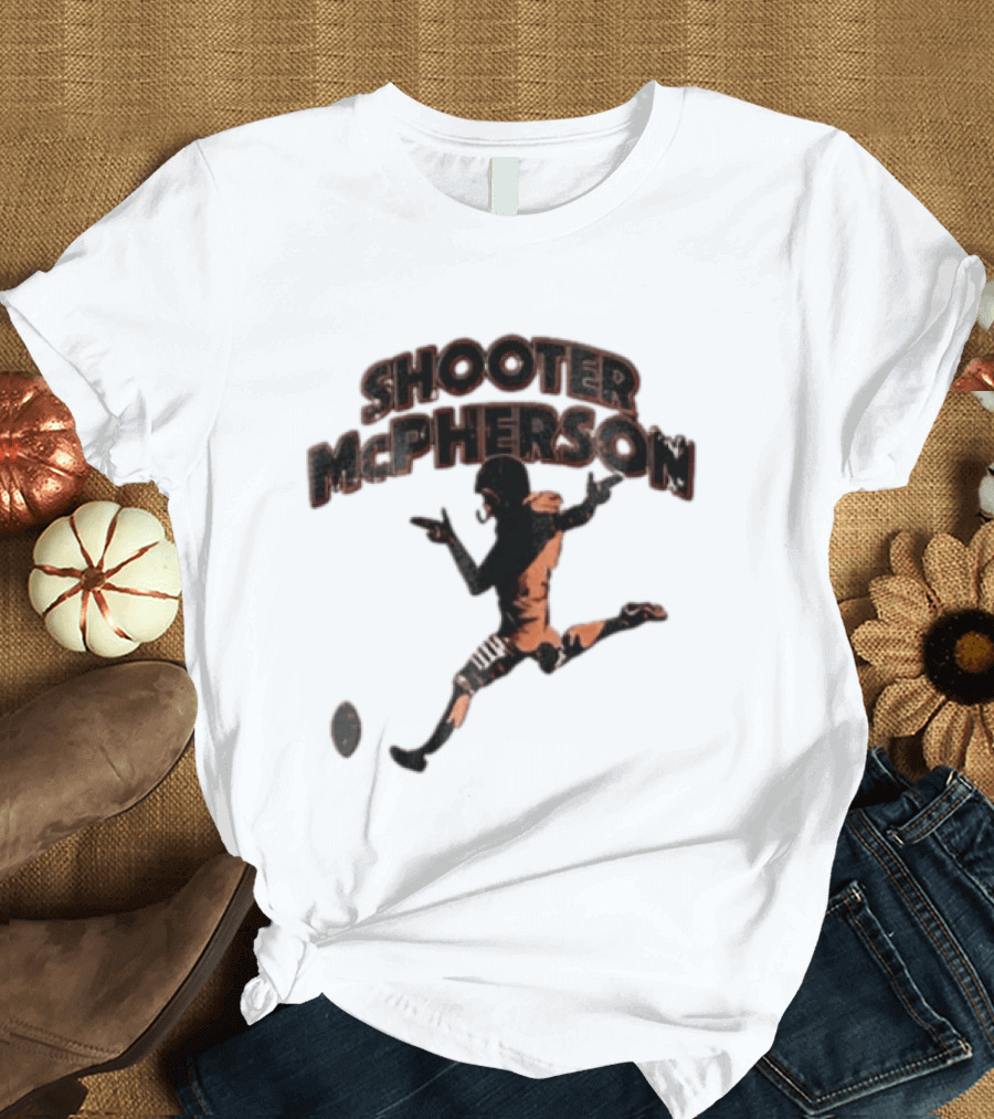 Shooter Mcpherson Football Kicker Finger Guns Distressed Player T-Shirt
