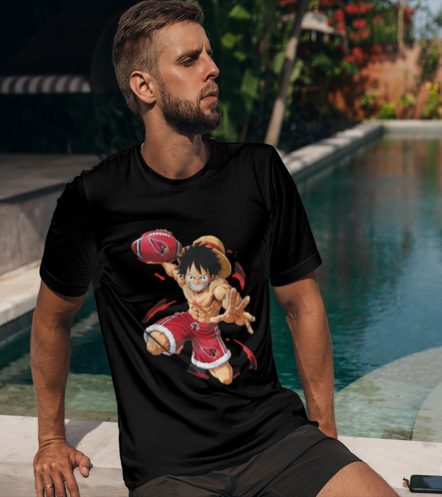 Arizona Cardinals Straw Hat Anime Football Player Action T-Shirt