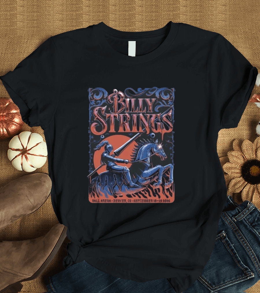 Billy Strings Ball Arena Denver CO September 18 19 2026 Lewy Jones Knight On Horseback T-Shirt