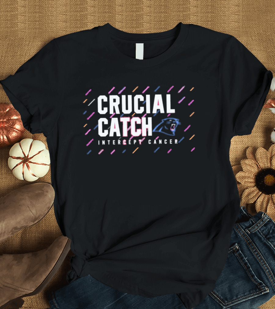 Carolina Panthers 2026 Crucial Catch Intercept Cancer Awareness T-Shirt