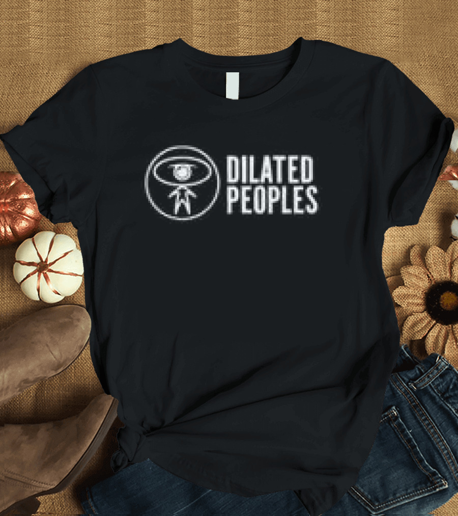 Mainfactor Store Dilated Peoples Symbol White Text Black T-Shirt