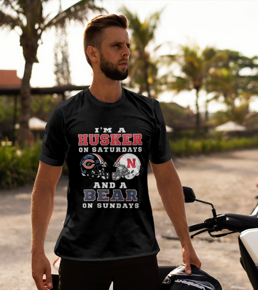 Nebraska Cornhuskers Saturdays Chicago Bears Sundays Sports Fan Gear T-Shirt