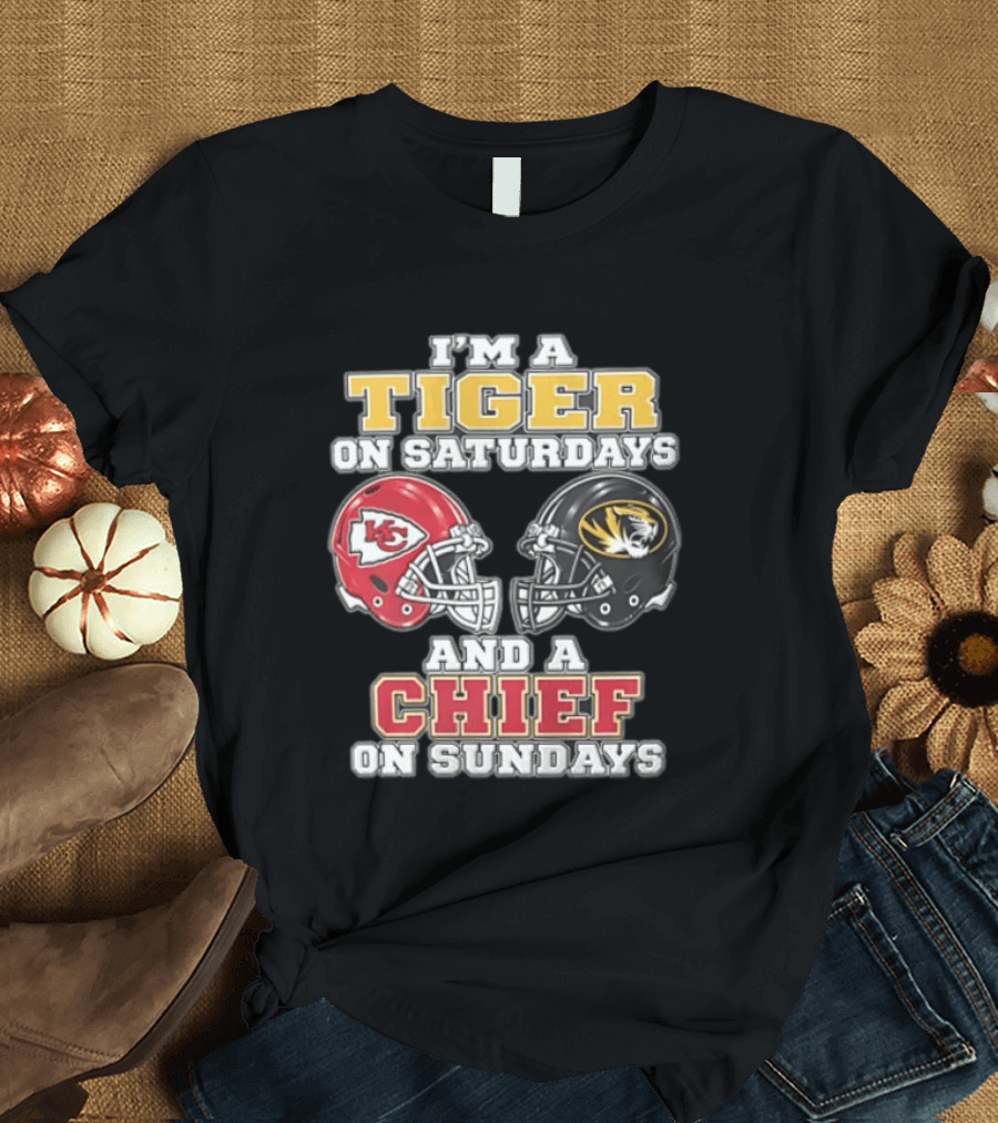 I'm A Tiger On Saturdays On And A Chief On Sundays Kansas City Missouri T-Shirt