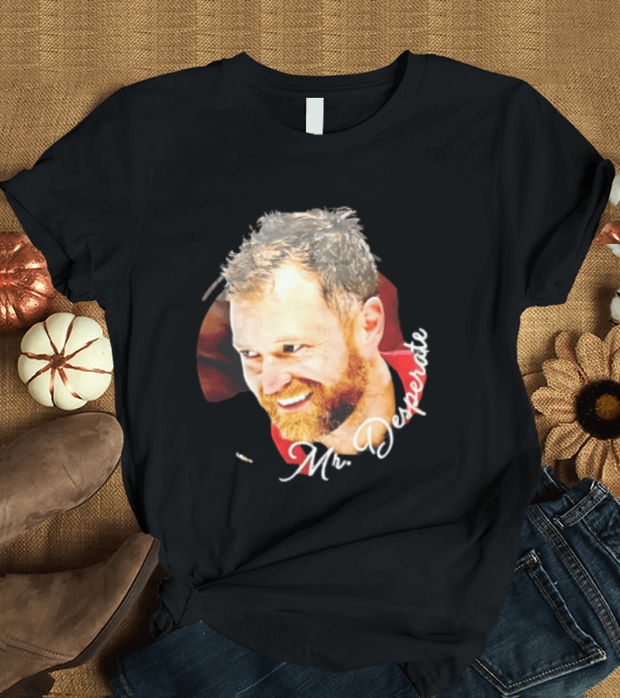 Mr Desperate Smiling Bearded Man Circular Photo T-Shirt