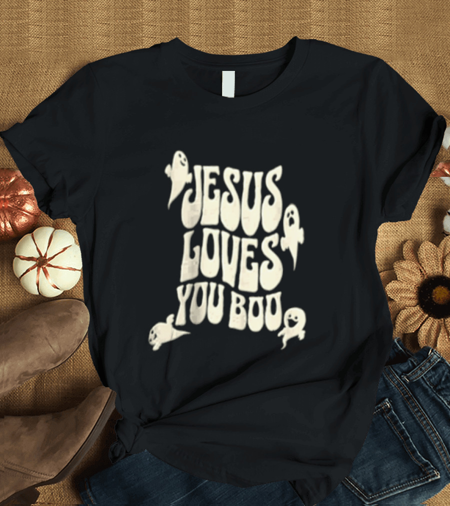 Jesus Loves You Boo Halloween Christian Ghosts T-Shirt