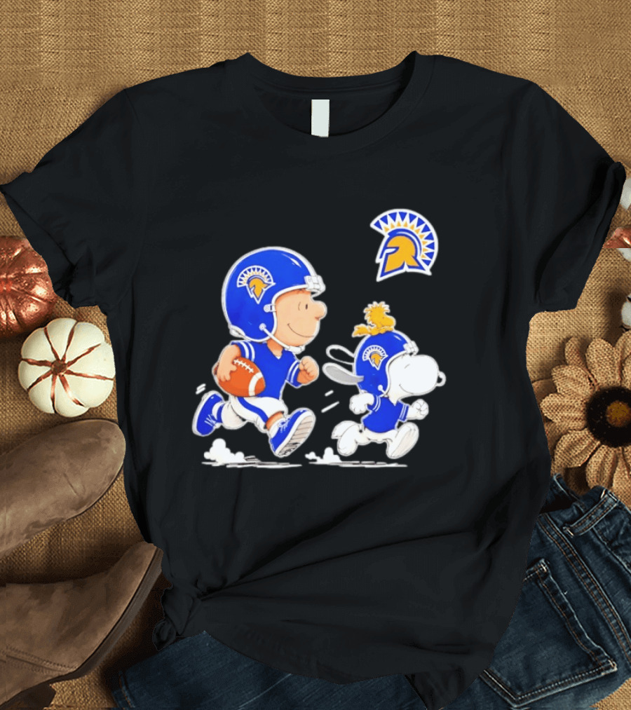 San José State Spartans Charlie Brown Woodstock Snoopy Football NCAA T-Shirt