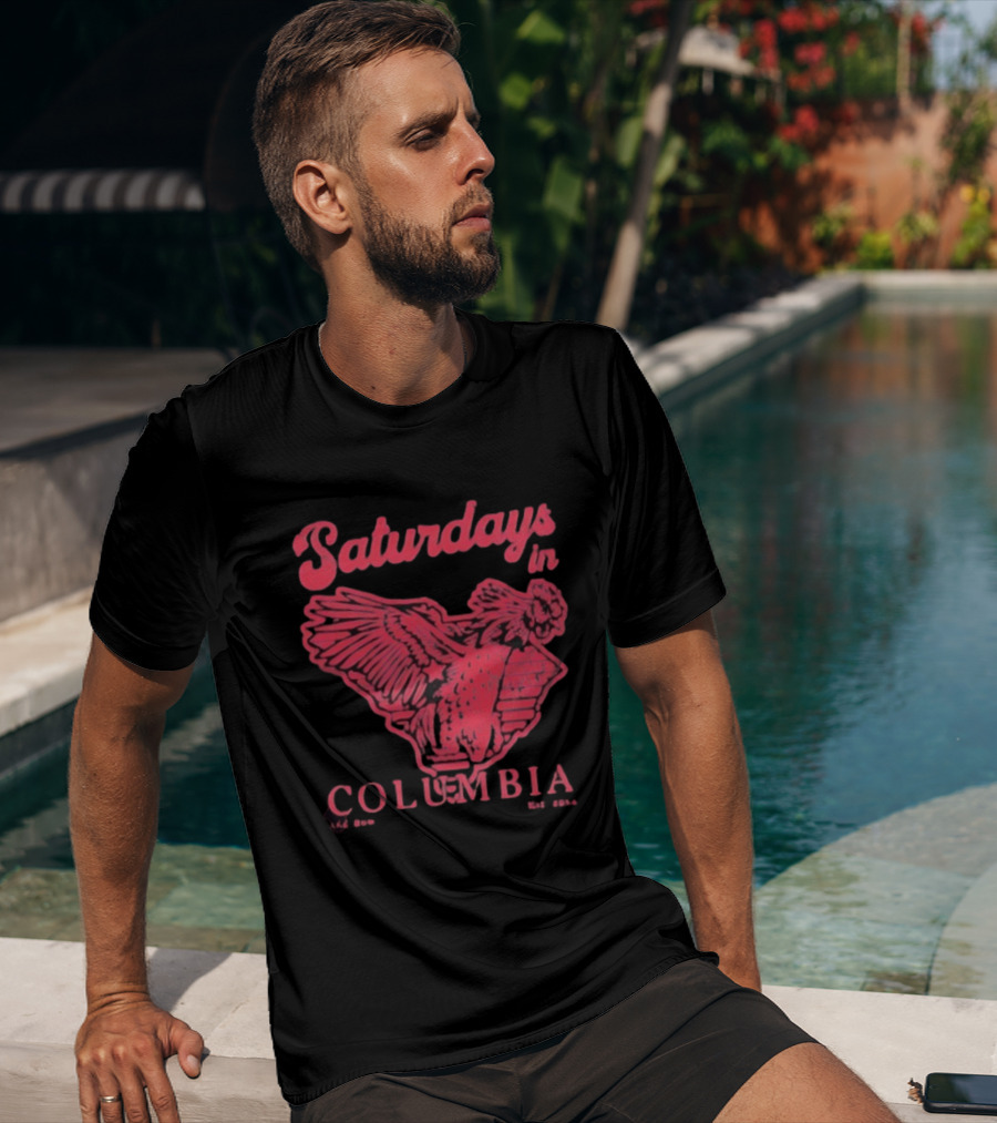 Saturdays In Columbia Old Row Gamecock Rooster Est 2014 T-Shirt