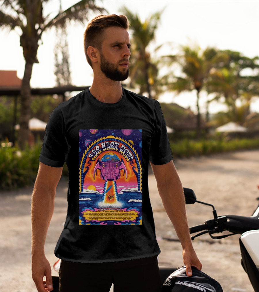 Sea Hear Now Asbury Park September 19 20 2026 The Strokes Mumford & Sons Psychedelic Spaceship Surf T-Shirt