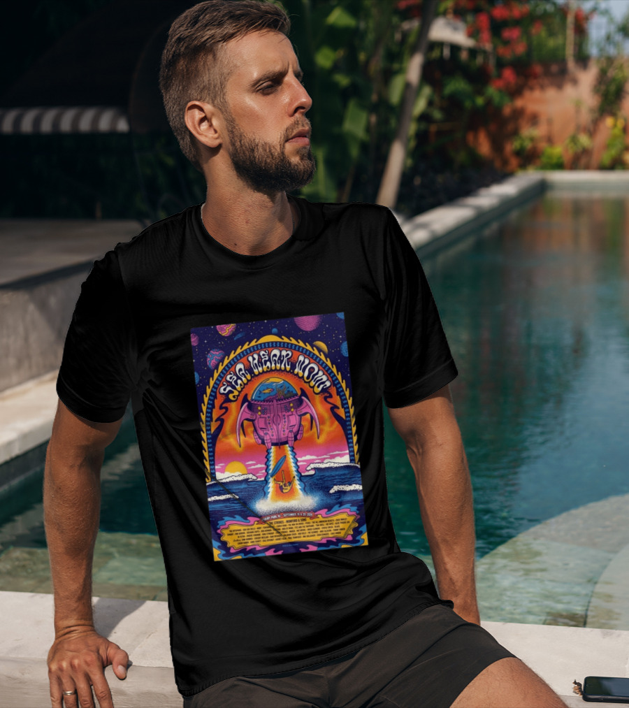 Sea Hear Now Asbury Park September 19 20 2026 The Strokes Mumford & Sons Psychedelic Spaceship Surf T-Shirt