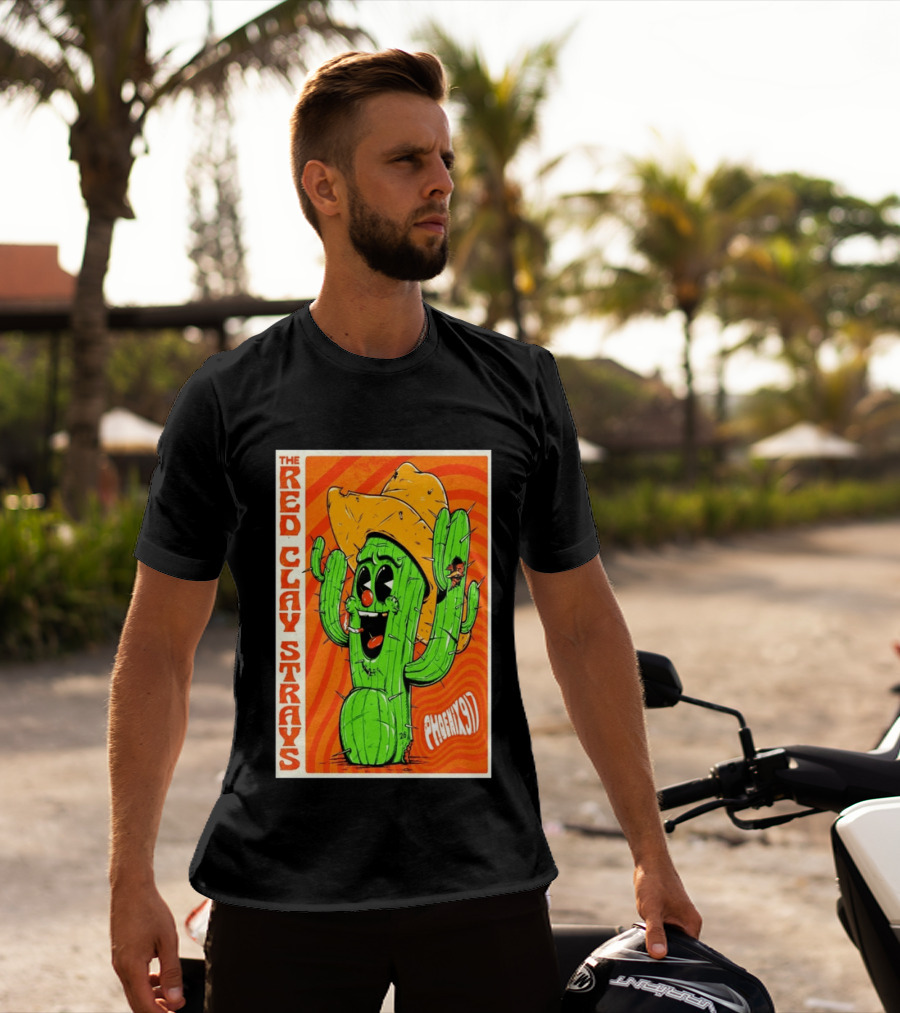 The Red Clay Strays Phoenix Cactus Character 2026 Desert Diamond Arena T-Shirt