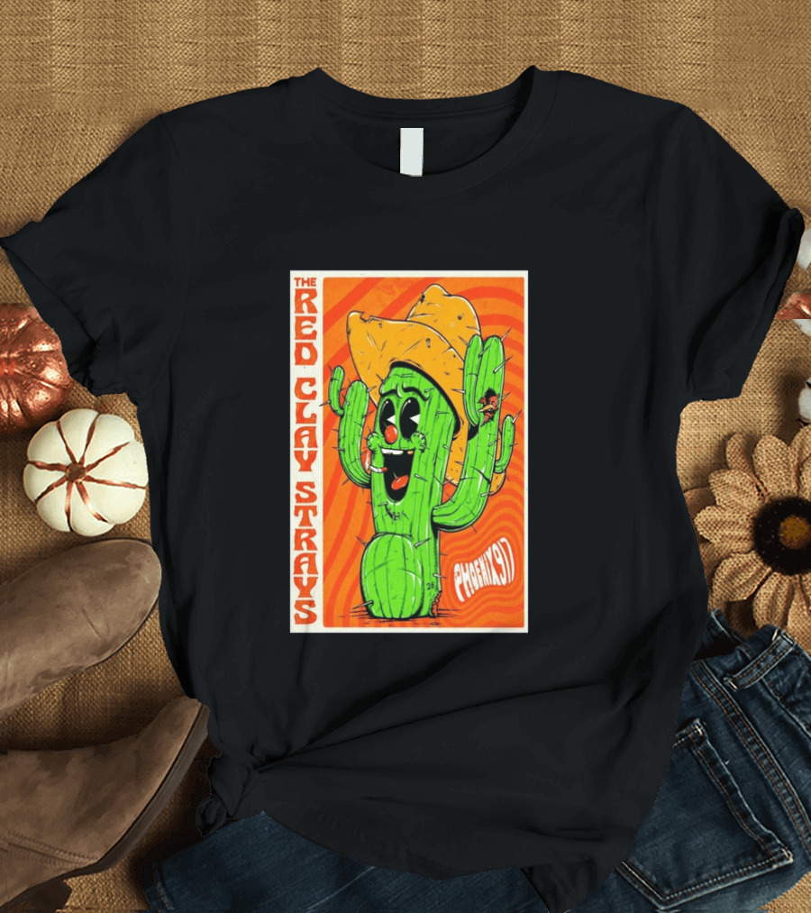 The Red Clay Strays Phoenix Cactus Character 2026 Desert Diamond Arena T-Shirt