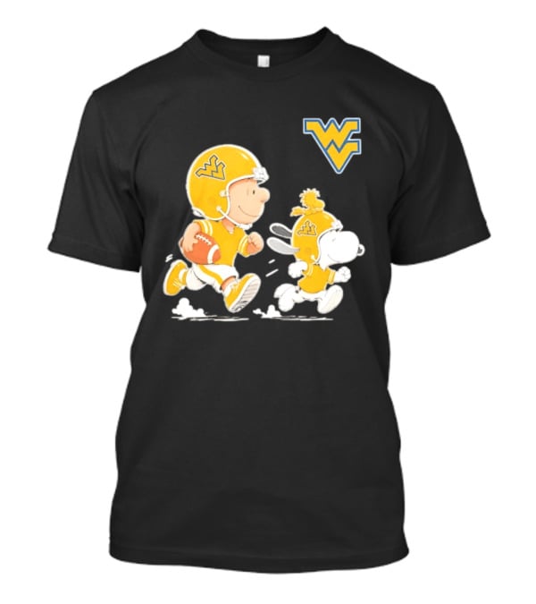 West Virginia Mountaineers Football Snoopy Woodstock Charlie Brown NCAA Running T-Shirt