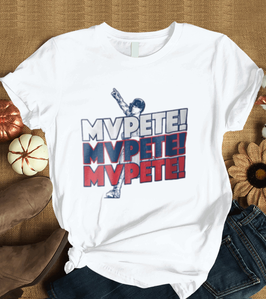 MVPETE Baseball Player Pointing Up Repeated T-Shirt