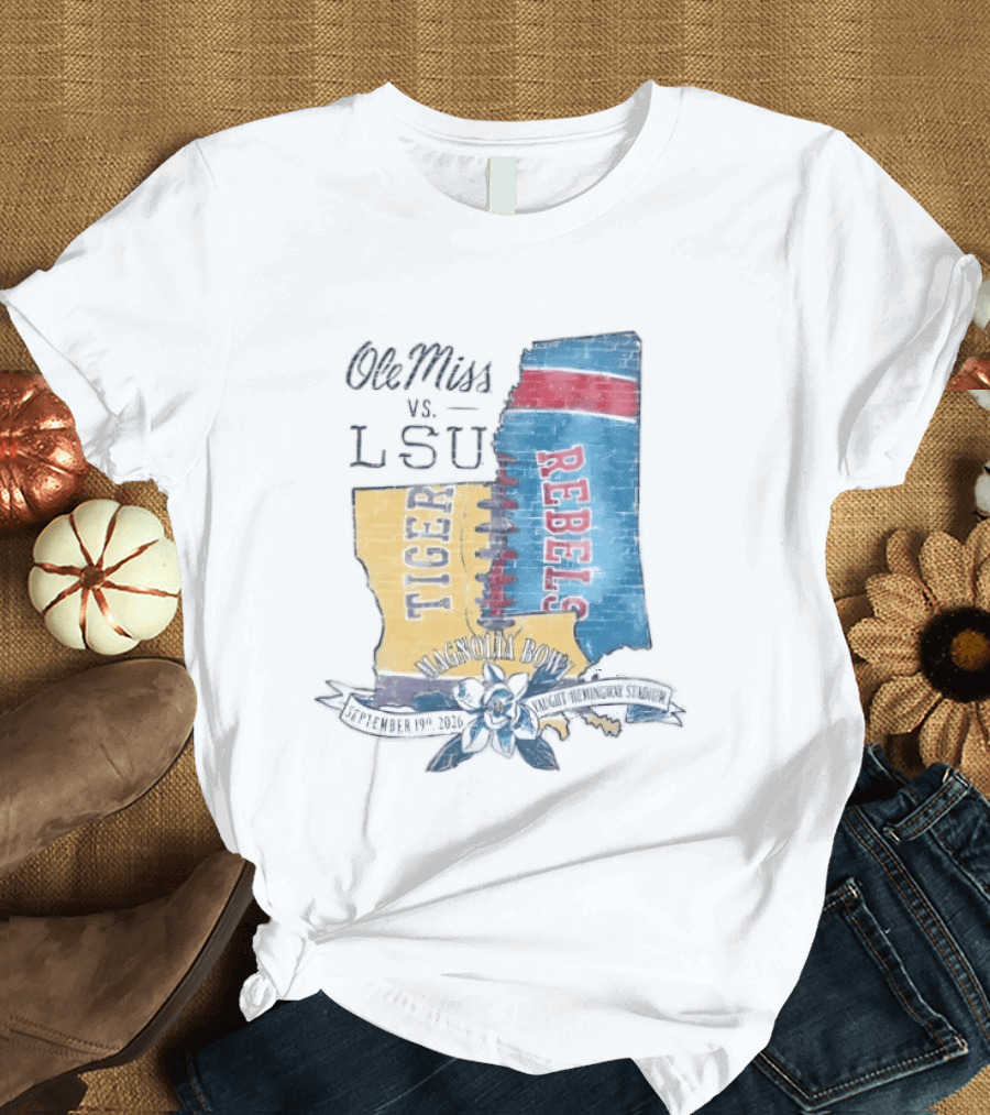 Ole Miss Vs LSU Magnolia Bowl September 19 2026 Vaught Hemingway Stadium T-Shirt