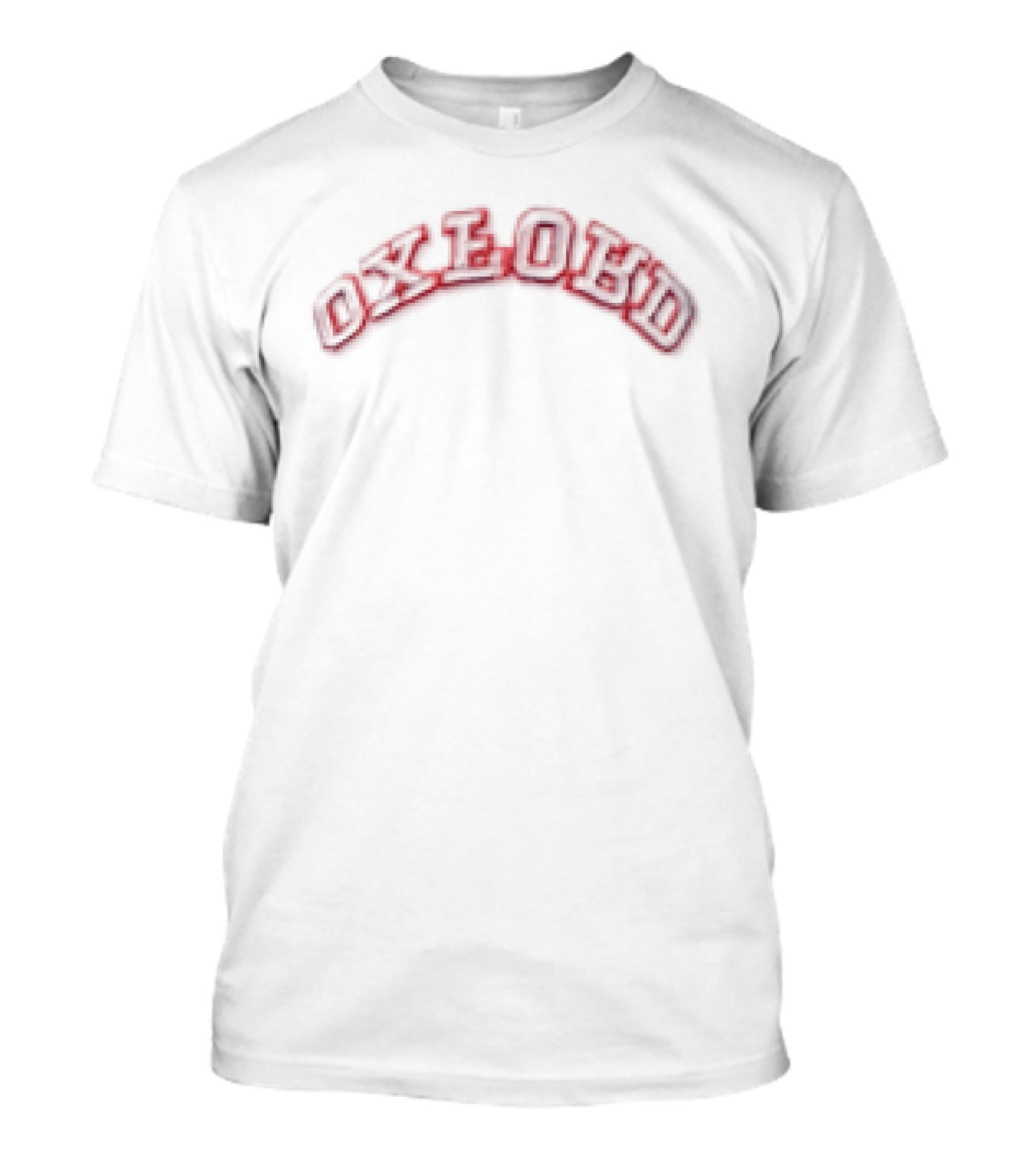 Oxford Arched College Block Font Red Embroidered Cap T-Shirt