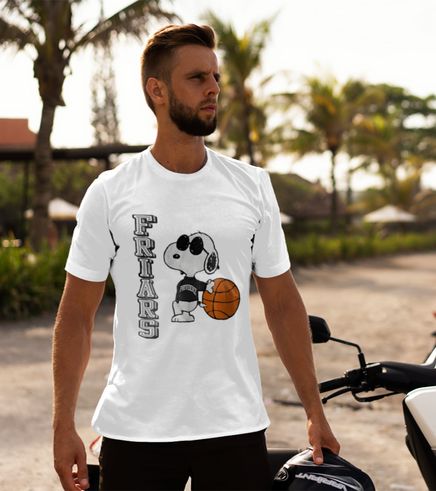 Providence Friars NCAA Snoopy Leaning Basketball Sunglasses T-Shirt