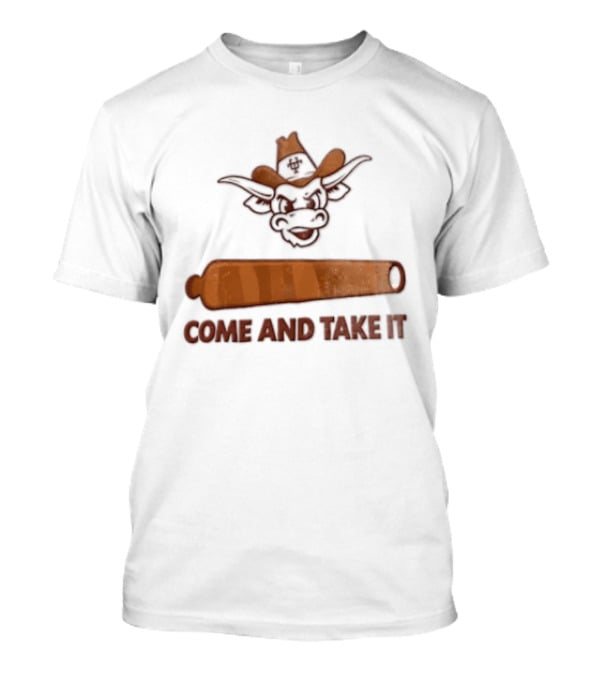 Texas Longhorns Mascot Cowboy Come And Take It Cannon T-Shirt