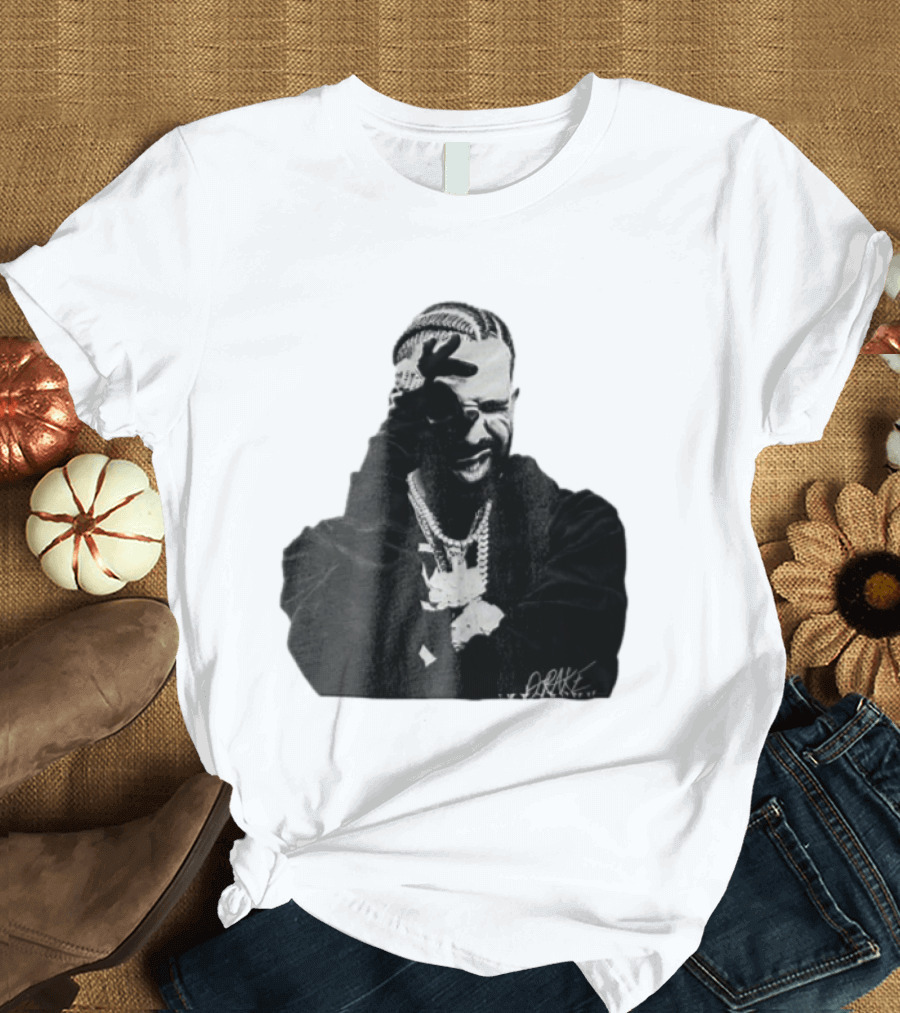 Drake Halftone Rapper Chains Gloves T-Shirt